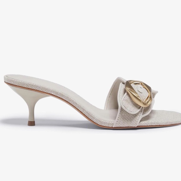 New-Buckle Slide Heeled Sandals for Women with 2.25 Inch Stiletto Heel - Picture 3 of 7